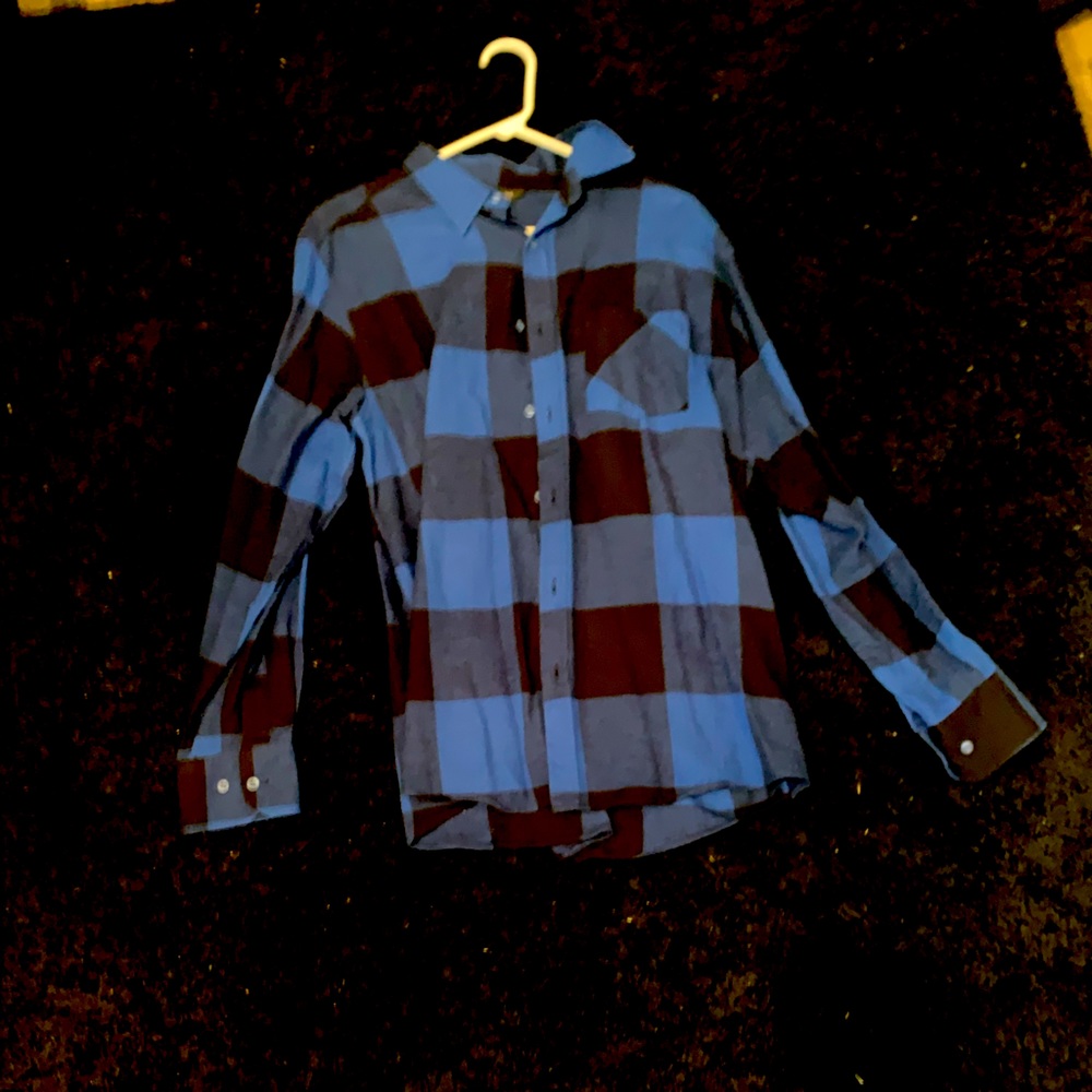 Blue and black flannel